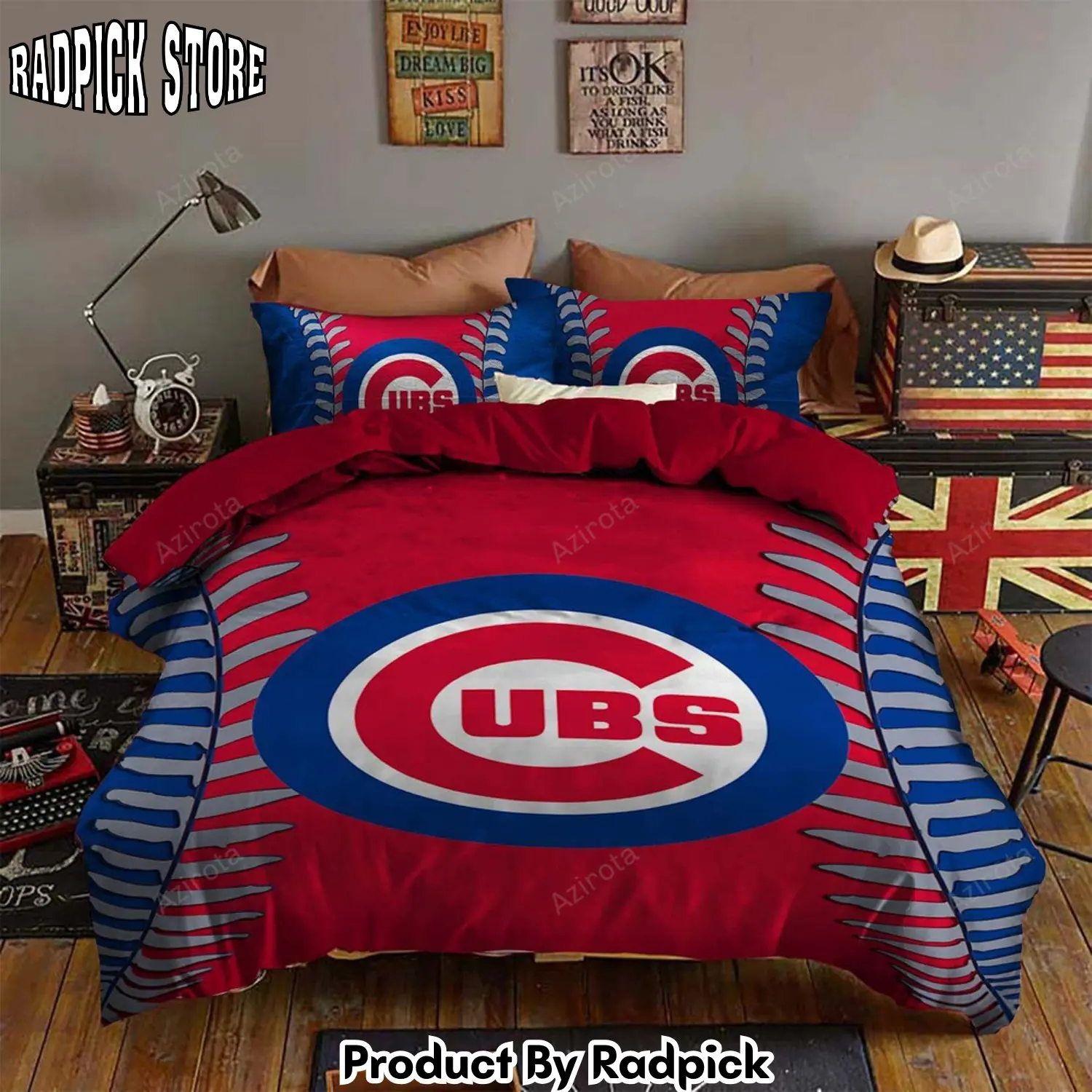 Radpick v6 chicago cubs bedding set sleepy duvet cover pillow cases rp327554